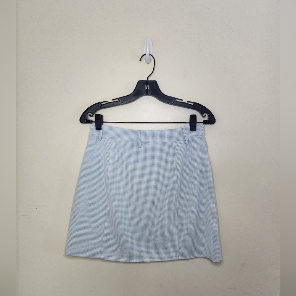 Women's Le Lis Blue & White Checkered Skirt Sz Small - Picture 2 of 6